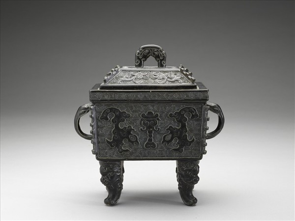 官窯 仿銅釉方鼎式香爐