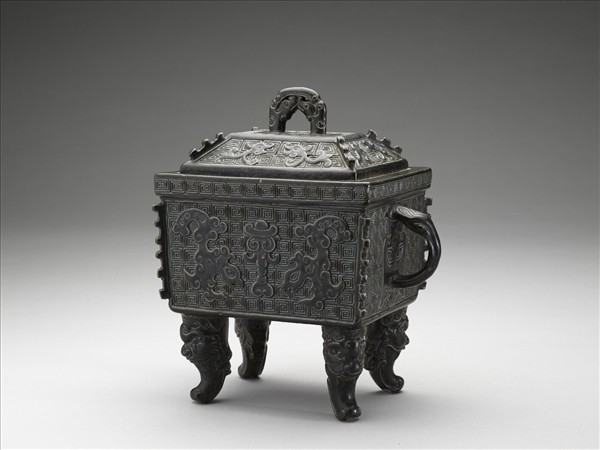 官窯 仿銅釉方鼎式香爐