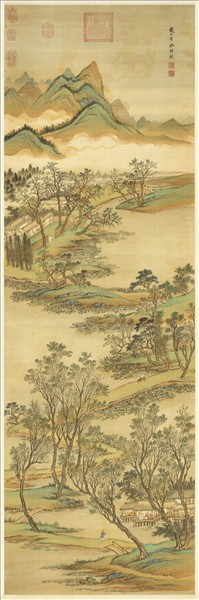 清王翬倣趙大年水村圖　軸