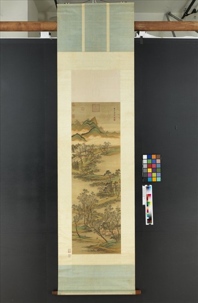 清王翬倣趙大年水村圖　軸