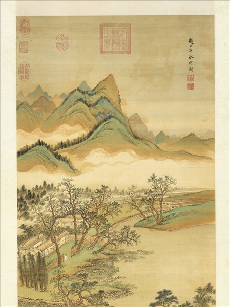 清王翬倣趙大年水村圖　軸