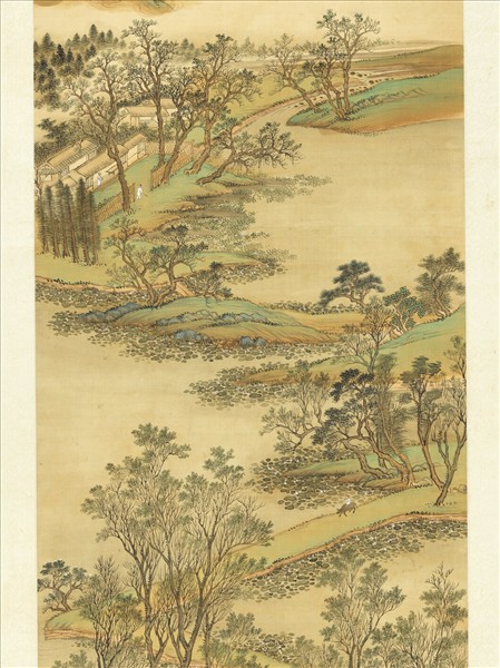 清王翬倣趙大年水村圖　軸