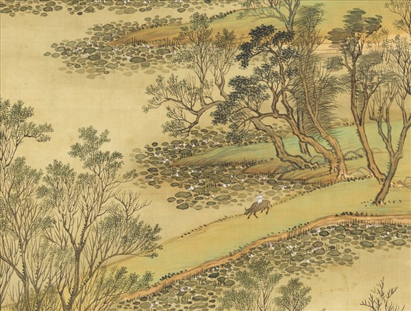 清王翬倣趙大年水村圖　軸