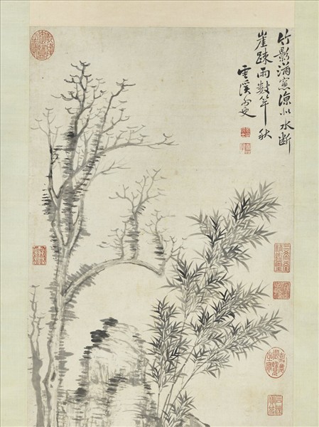 清惲壽平枯木竹石　軸