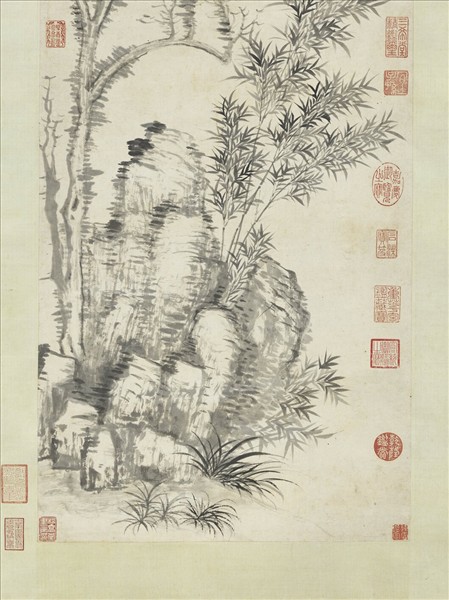 清惲壽平枯木竹石　軸