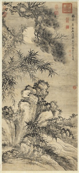 清惲壽平臨五清圖　軸