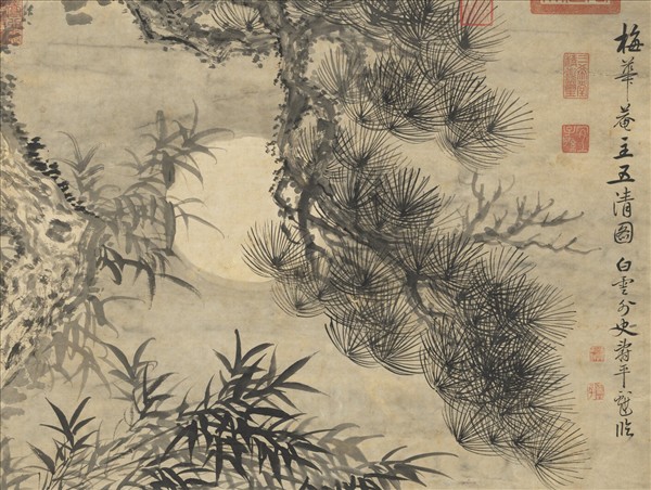 清惲壽平臨五清圖　軸