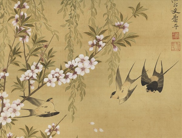 清惲壽平燕喜魚樂　軸