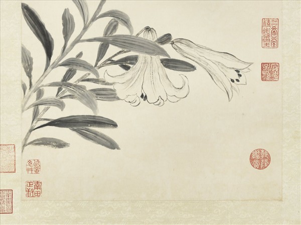 清惲壽平百合　軸