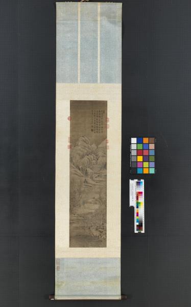 清允禧畫雪景人物事蹟高宗御題　軸