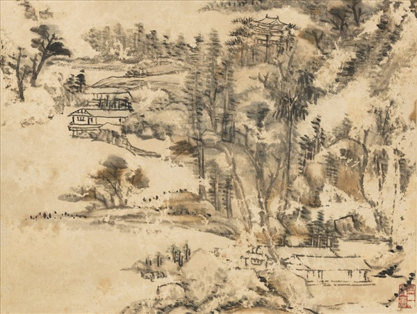 清王原祁畫山水　軸