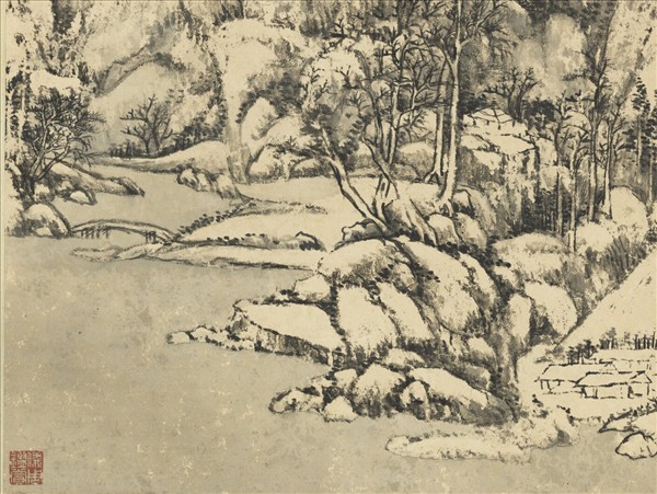 清王原祁畫山水　軸