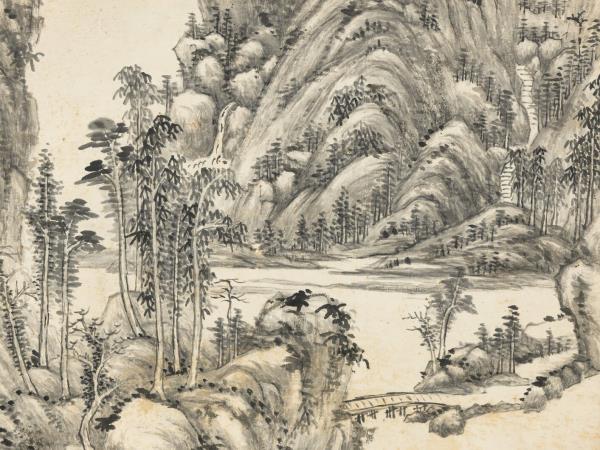 清王原祁秋山晴霽圖　軸