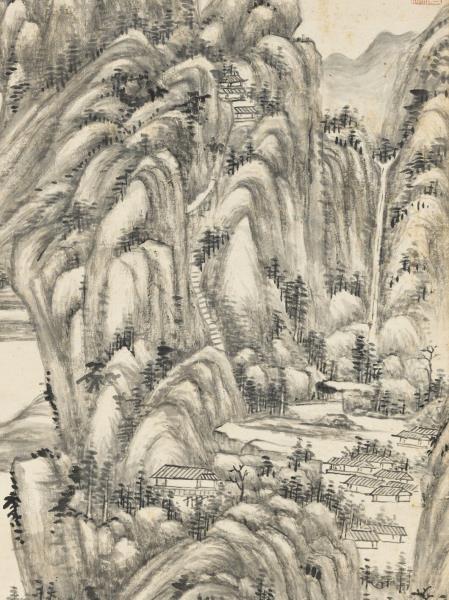 清王原祁秋山晴霽圖　軸