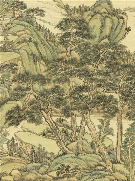 清王原祁山川煥采圖　軸