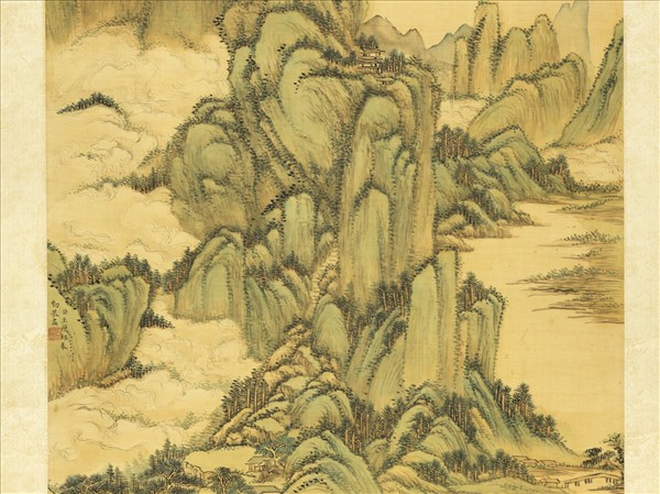 清王原祁丹山碧樹　軸