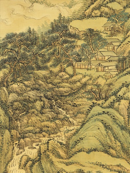 清王原祁丹山碧樹　軸