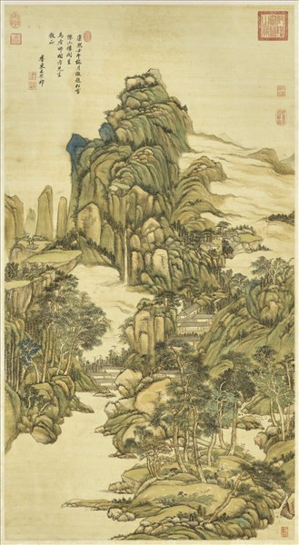 清王原祁倣趙孟頫仙山樓閣　軸