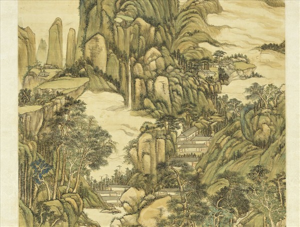 清王原祁倣趙孟頫仙山樓閣　軸