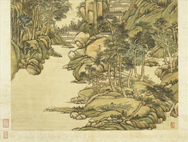 清王原祁倣趙孟頫仙山樓閣　軸