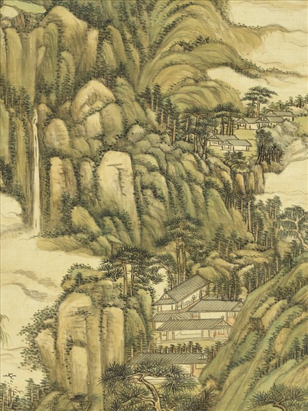 清王原祁倣趙孟頫仙山樓閣　軸