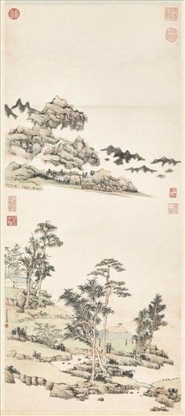 清宋駿業林亭煙岫　軸