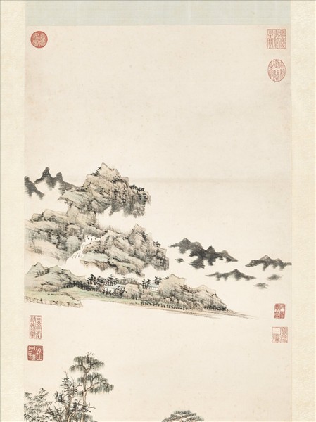 清宋駿業林亭煙岫　軸