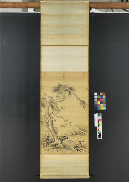 清蔣廷錫畫杏花松竹　軸