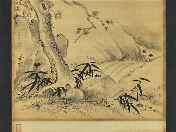 清蔣廷錫畫杏花松竹　軸