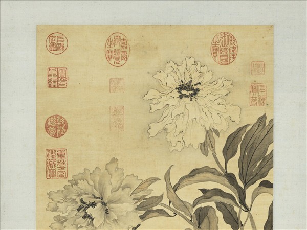 清蔣廷錫畫墨牡丹　軸