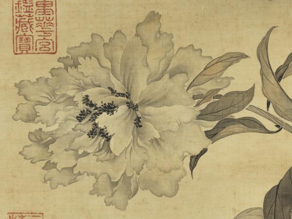 清蔣廷錫畫墨牡丹軸- 故宮