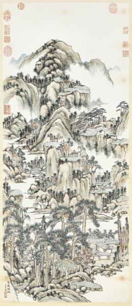 清弘旿畫雲巖錦樹　軸