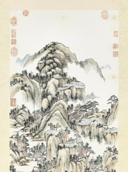 清弘旿畫雲巖錦樹　軸