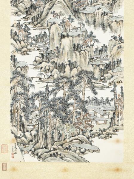 清弘旿畫雲巖錦樹　軸