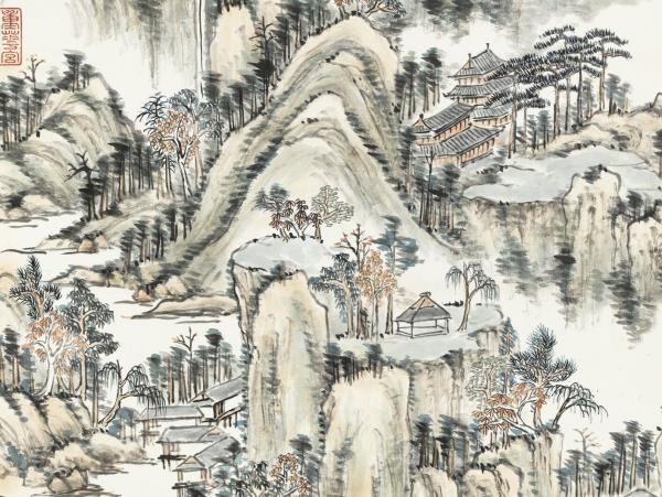 清弘旿畫雲巖錦樹　軸