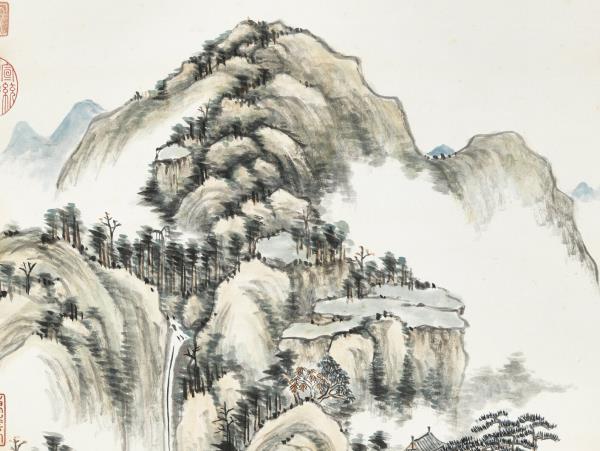 清弘旿畫雲巖錦樹　軸