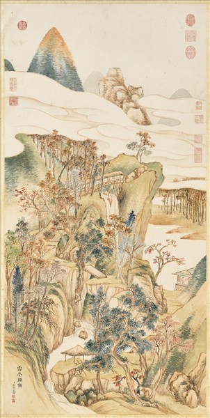 清弘旿畫雲岑開錦　軸