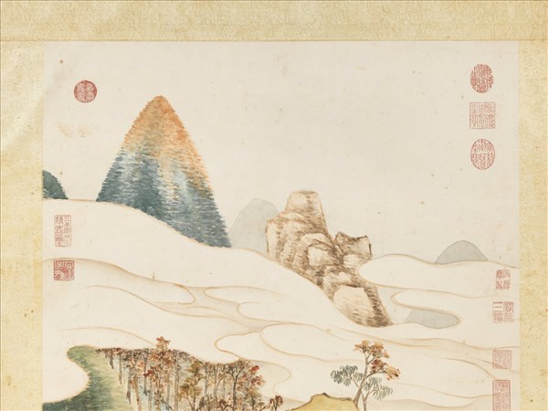 清弘旿畫雲岑開錦　軸