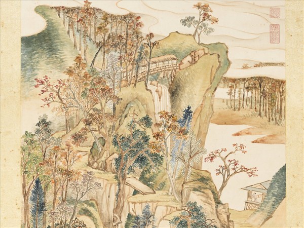 清弘旿畫雲岑開錦　軸