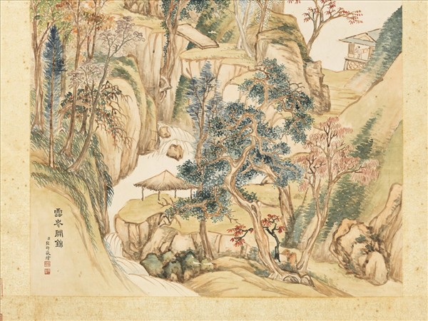 清弘旿畫雲岑開錦　軸