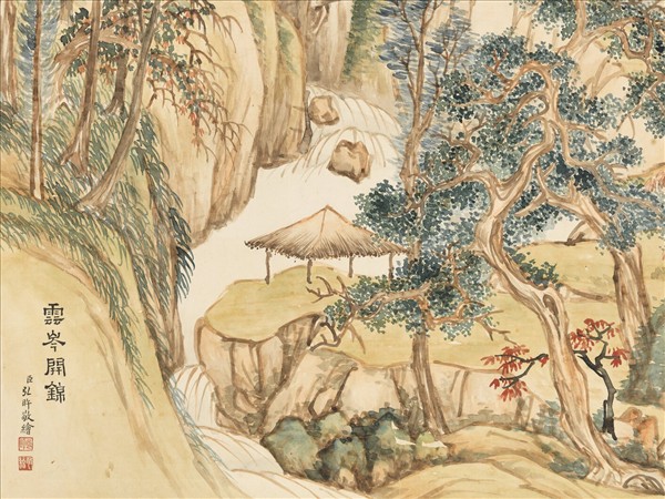 清弘旿畫雲岑開錦　軸