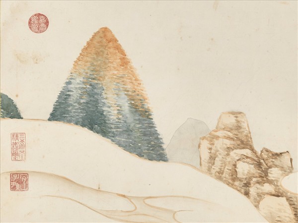 清弘旿畫雲岑開錦　軸