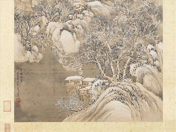 清弘旿畫千林瑞雪　軸