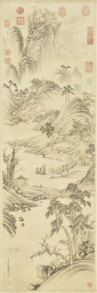 清鄒一桂溪村秋色　軸