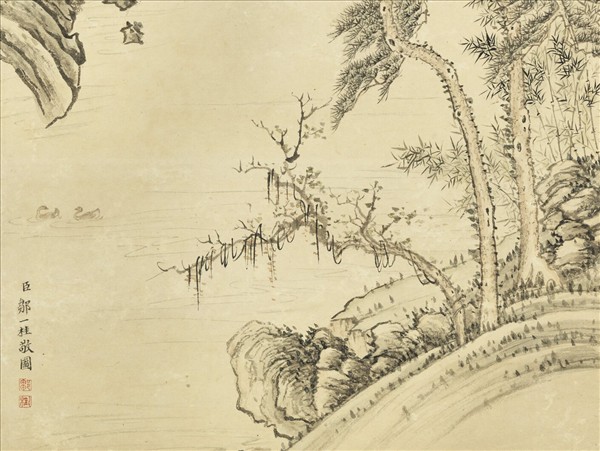 清鄒一桂溪村秋色　軸