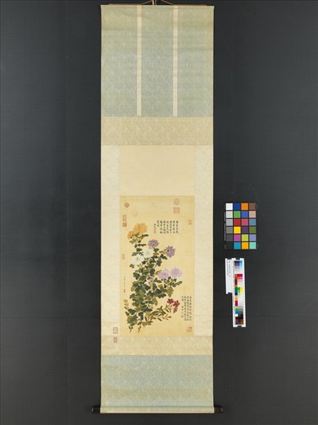 清鄒一桂畫霜菊秋羅　軸