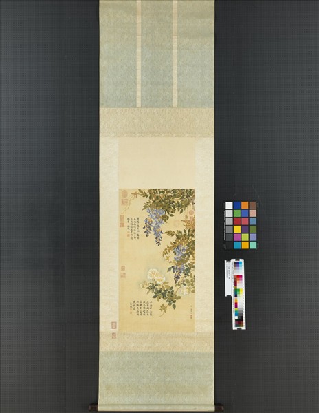 清鄒一桂畫薔薇朱藤　軸