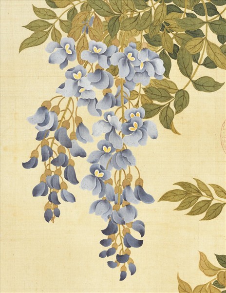 清鄒一桂畫薔薇朱藤　軸