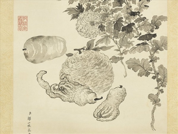 清鄒一桂畫金英秋實　軸