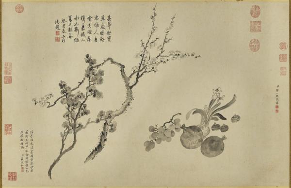 清鄒一桂春華秋實　軸